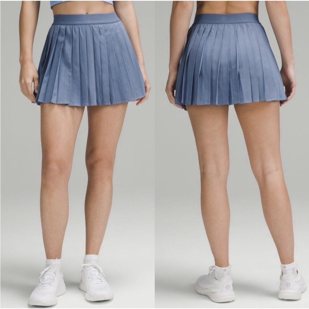 Lululemon Pleated Tennis Skirt High Rise Oasis Blue Size 4 NWOT Skort Athleisure